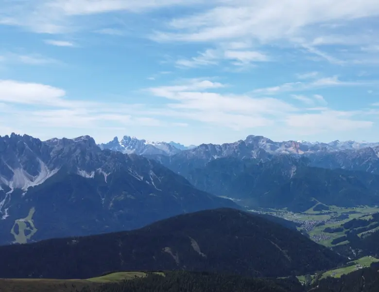 Etappe 6: Panorama in die Dolomiten vom Toblacher Pfannhorn